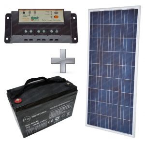 Kit fotovoltaico Stand Alone 12V-140W - Batteria 100A 