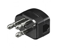 Spina tripolare con RJ11 Nera