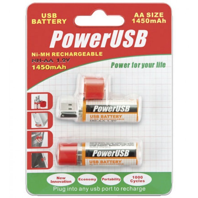 Batteria ricaricabile Stilo NiMH (AA) USB