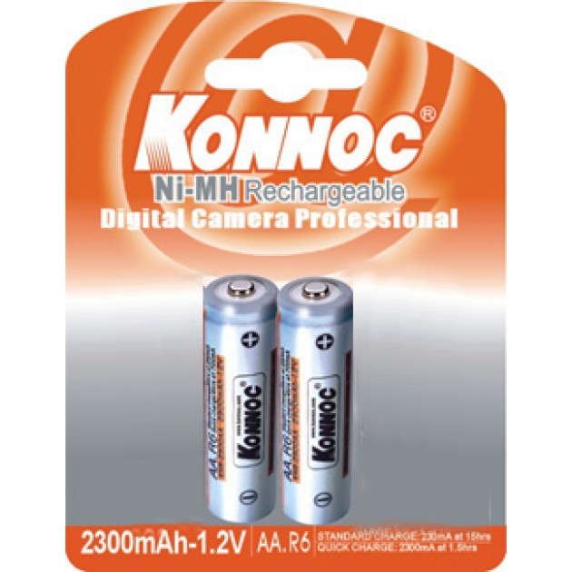 Blister 2 batterie stilo AA 2300 Ni-Mh ricaricabili