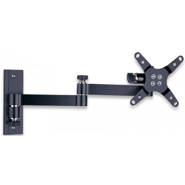 Supporto a muro per TV LED LCD 13-30'' inclinabile 3 snodi nero